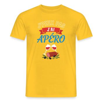 J'ai apéro toast et tapas - T-shirt homme - jaune - Devant - AI Model Male 178 dark (178cm)