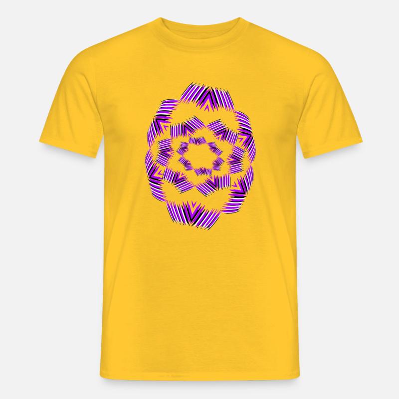 Purple Star Mandala Pattern - Men's T-Shirt - yellow