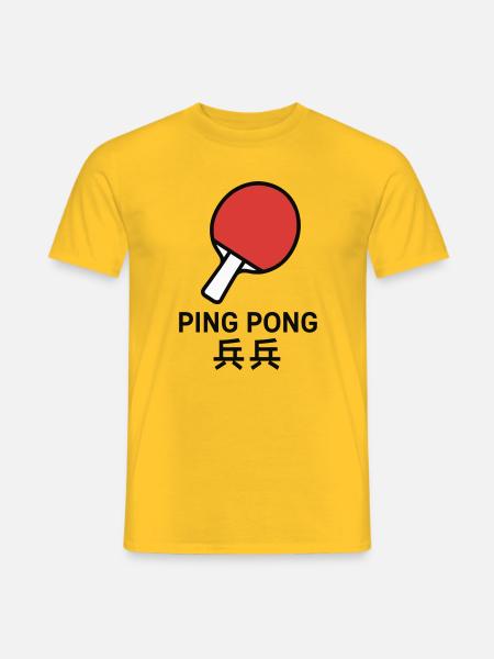 Ping-Pong Racket - Table Tennis - Men's T-Shirt - yellow