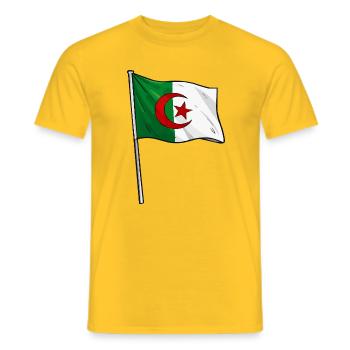 Algerian flag - Men's T-Shirt - yellow - Front - AI Model Male 178 dark (178cm)