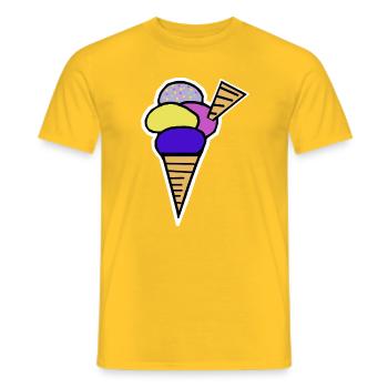 Cornet de glace Glace Glace Kids Rétro - T-shirt homme - jaune - Devant - AI Model Male 178 dark (178cm)
