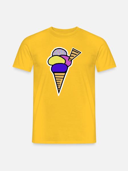Eiswaffel Eiscreme Eis Kinder Retro - Men's T-Shirt - yellow