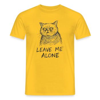 Katzen-Skizze Leave Me Alone - Männer T-Shirt - Gelb - Vorne - AI Model Male 178 dark (178cm)