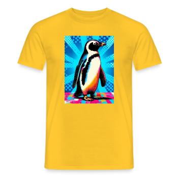 pingouin - T-shirt homme - jaune - Devant - AI Model Male 178 dark (178cm)