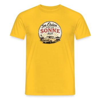 Osten Sonnenaufgang Ossi - Männer T-Shirt - Gelb - Vorne - AI Model Male 178 dark (178cm)