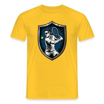 Tennis Coat of Arms - Men's T-Shirt - yellow - Front - AI Model Male 178 dark (178cm)