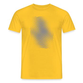 Gray Circle Spiral Zen Pattern - Men's T-Shirt - yellow - Front - AI Model Male 178 dark (178cm)
