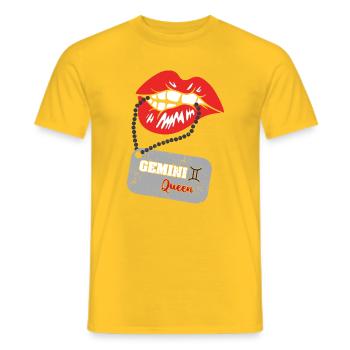 Signe du zodiaque Gémeaux - T-shirt homme - jaune - Devant - AI Model Male 178 dark (178cm)