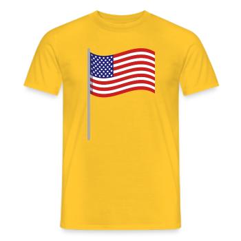 Flagge der Vereinigten Staaten - Männer T-Shirt - Gelb - Vorne - AI Model Male 178 dark (178cm)