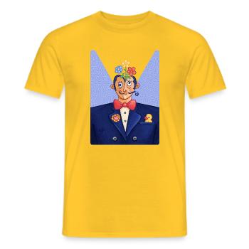 Geblümter Mann im Anzug - Männer T-Shirt - Gelb - Vorne - AI Model Male 178 dark (178cm)