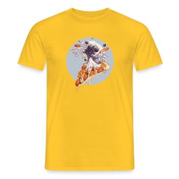 Kanagawa Pizza - Männer T-Shirt - Gelb - Vorne - AI Model Male 178 dark (178cm)