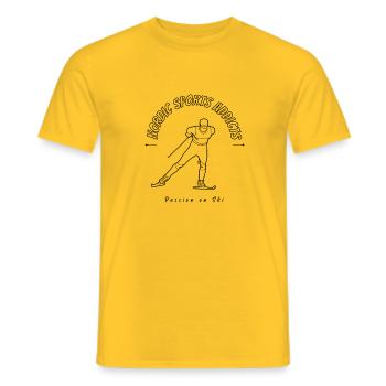 Nordic Sports Addicts - Cross-Country Skiing - Men's T-Shirt - yellow - Front - AI Model Male 178 dark (178cm)