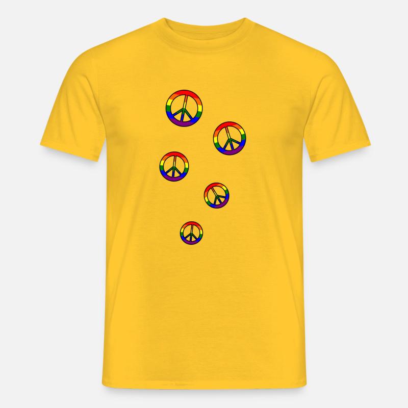 Das Symbol des Regenbogenfriedens - Männer T-Shirt - Gelb