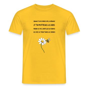 MARGAÏA - DIS-MOI - V2 - T-shirt homme - jaune - Devant - AI Model Male 178 dark (178cm)