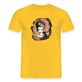 11 Punk Rock féminin - T-shirt homme - jaune - Devant - AI Model Male 178 dark (178cm)