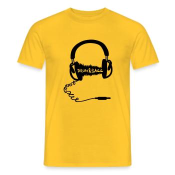 Casque audio Wave Motif: Musique Drum & Bass - T-shirt homme - jaune - Devant - AI Model Male 178 dark (178cm)