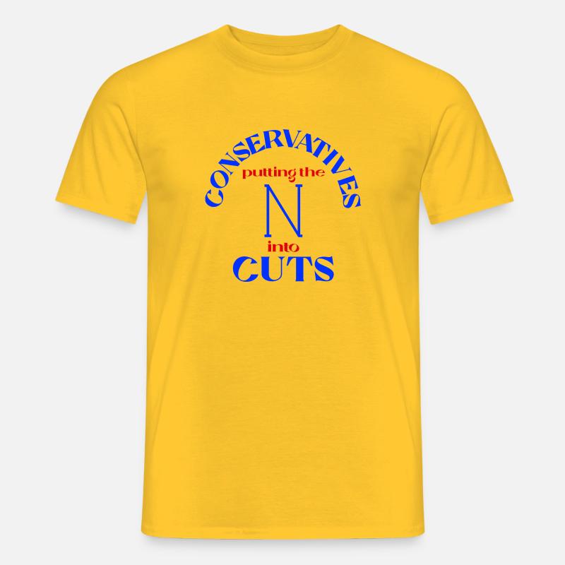Conservatives - putting the N into cuts - Men’s T-shirt - yellow