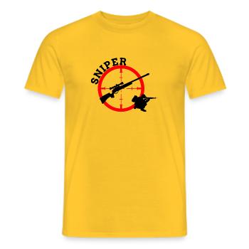 Sniper - T-shirt homme - jaune - Devant - AI Model Male 178 dark (178cm)