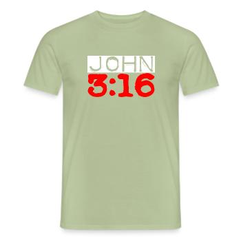 John 3:16 - Men's T-Shirt - sage - Front - AI Model Male 178 light (178cm)