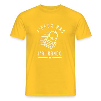 I can't have a hike gift hiker humor - Men's T-Shirt - yellow - Front - AI Model Male 178 dark (178cm)