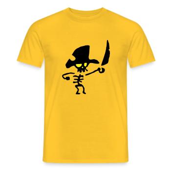 funny pirate skeleton - Men's T-Shirt - yellow - Front - AI Model Male 178 dark (178cm)