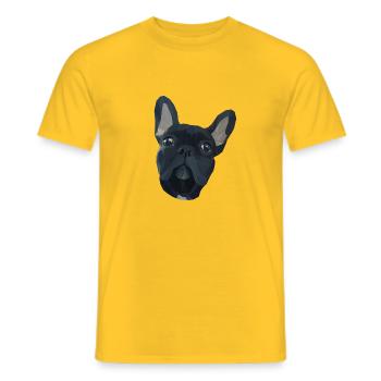 GEOMETRIC FRENCH BULLDOG - Men's T-Shirt - yellow - Front - AI Model Male 178 dark (178cm)