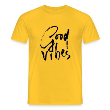 Good Vibes - Männer T-Shirt - Gelb - Vorne - AI Model Male 178 dark (178cm)