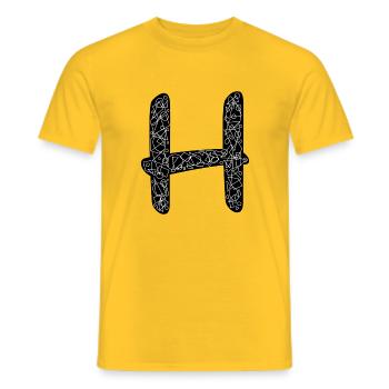 H Alphabet im Zentangle Style - Männer T-Shirt - Gelb - Vorne - AI Model Male 178 dark (178cm)