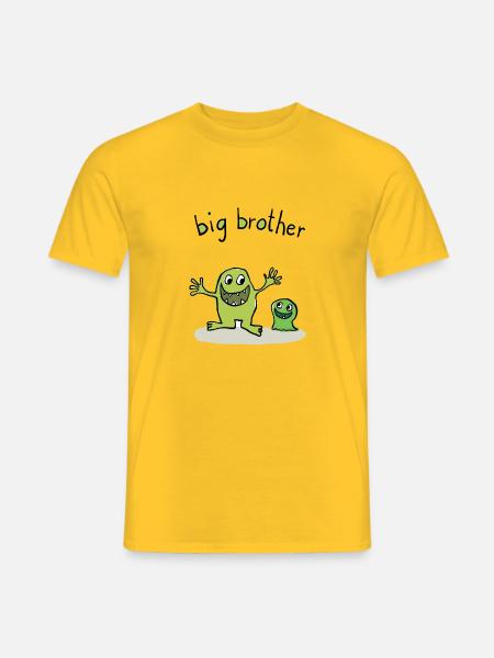Big Brother / Großer Bruder - Männer T-Shirt - Gelb