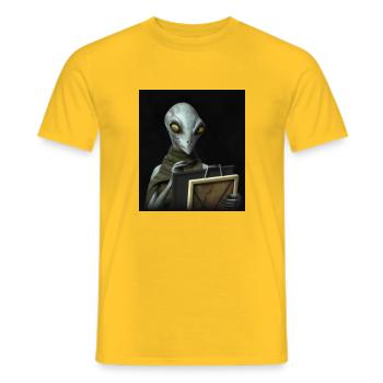 Alien artist - Men's T-Shirt - yellow - Front - AI Model Male 178 dark (178cm)