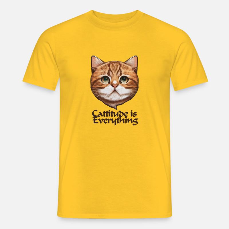 Cattitude is Everything - Männer T-Shirt - Gelb