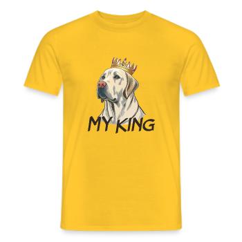 LABRADOR DOG RETRIEVER BREED CUTE RESCUE - Men's T-Shirt - yellow - Front - AI Model Male 178 dark (178cm)