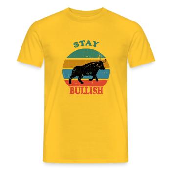 Retro Bull stay bullish - Männer T-Shirt - Gelb - Vorne - AI Model Male 178 dark (178cm)