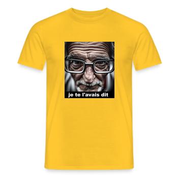 je te l avais dis - T-shirt homme - jaune - Devant - AI Model Male 178 dark (178cm)