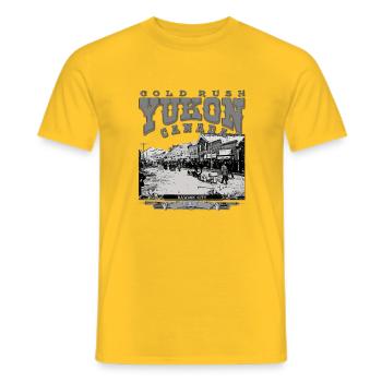 Yukon Kanada Dawson Stadt - Männer T-Shirt - Gelb - Vorne - AI Model Male 178 dark (178cm)