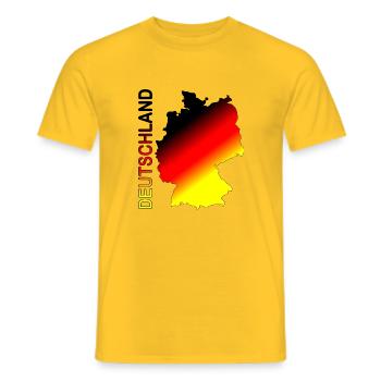 Deutschland Karte Schrift - Männer T-Shirt - Gelb - Vorne - AI Model Male 178 dark (178cm)
