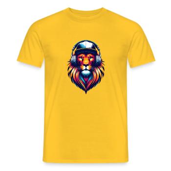 Lion Hip Hop - T-shirt homme - jaune - Devant - AI Model Male 178 dark (178cm)
