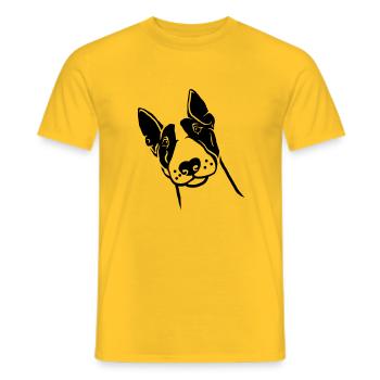Miniature Bull Terrier - T-shirt homme - jaune - Devant - AI Model Male 178 dark (178cm)
