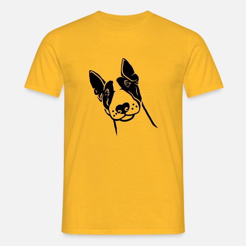 Miniature Bull Terrier - T-shirt til herrer - gul