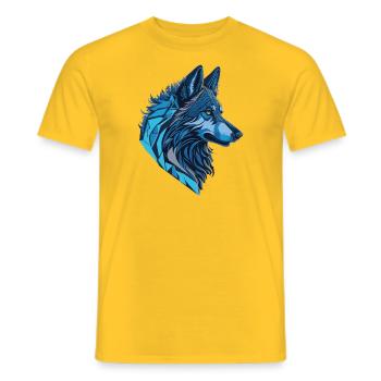 Polygon Wolf - Männer T-Shirt - Gelb - Vorne - AI Model Male 178 dark (178cm)