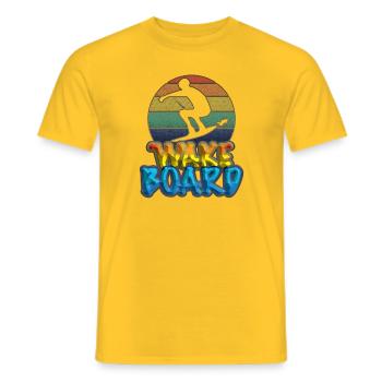 Wakeboard, Wakeboarder - Männer T-Shirt - Gelb - Vorne - AI Model Male 178 dark (178cm)