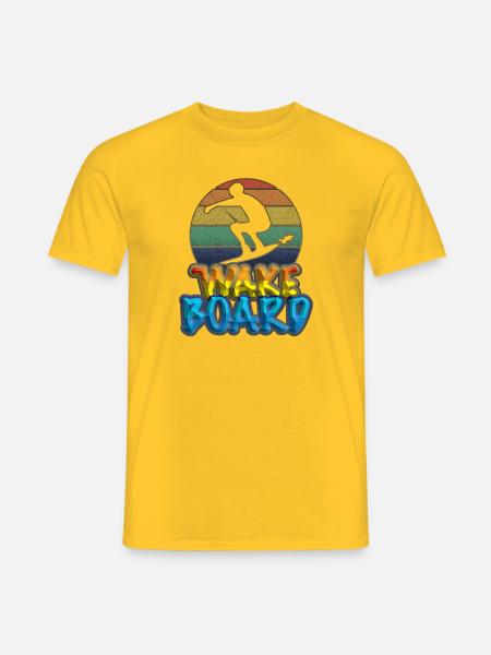 Wakeboard, Wakeboarder - Männer T-Shirt - Gelb