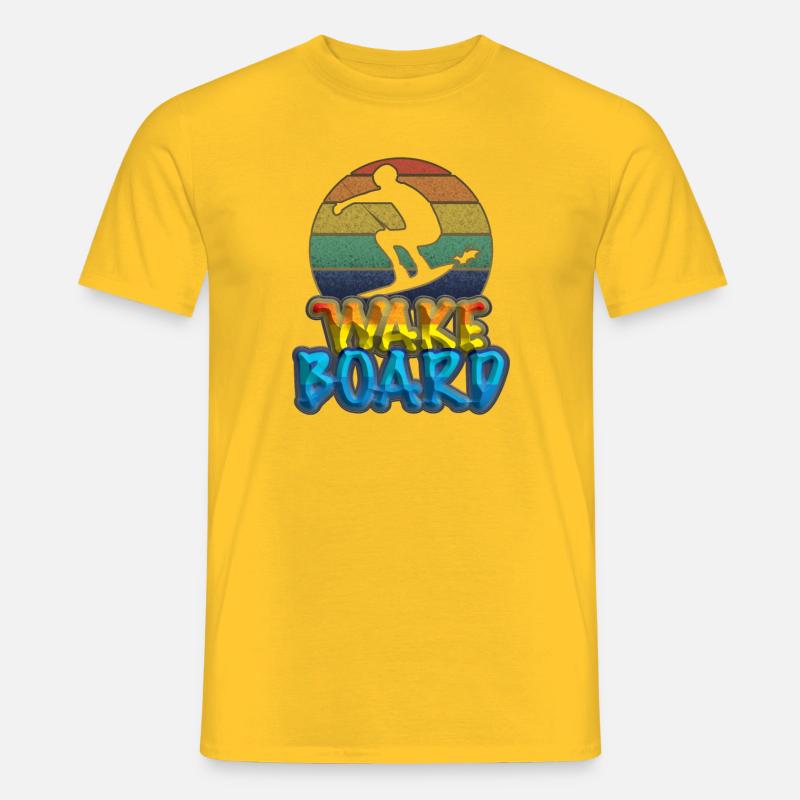 Wakeboard, Wakeboarder - Männer T-Shirt - Gelb