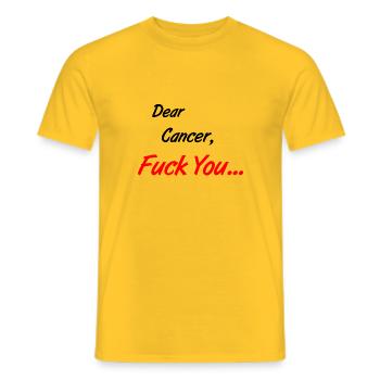 Cher cancer te baise - T-shirt homme - jaune - Devant - AI Model Male 178 dark (178cm)