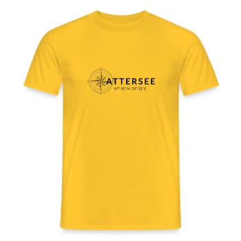 Attersee im österreichischen Salzkammergut - Männer T-Shirt - Gelb - Vorne - AI Model Male 178 dark (178cm)