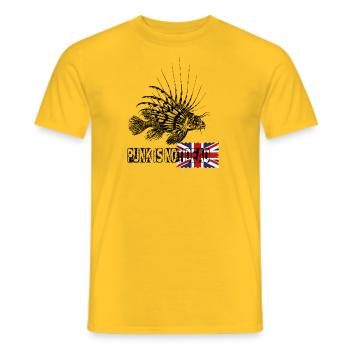 Punk is not dead - Men's T-Shirt - yellow - Front - AI Model Male 178 dark (178cm)