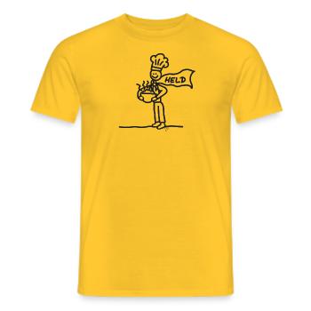 Helfer Held Mittagsdienst schw - Männer T-Shirt - Gelb - Vorne - AI Model Male 178 dark (178cm)