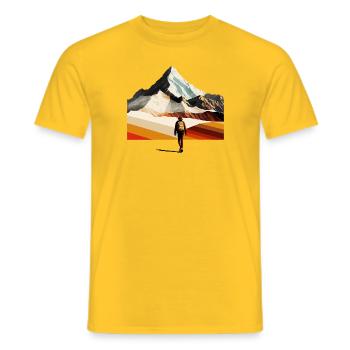 Hiking Retro/Vintage - Men's T-Shirt - yellow - Front - AI Model Male 178 dark (178cm)