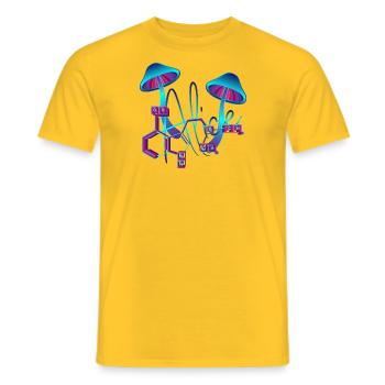 Trash Asset - Alice [violet] - Men's T-Shirt - yellow - Front - AI Model Male 178 dark (178cm)