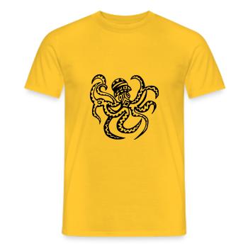 Poulpe poulpe monochrome - T-shirt homme - jaune - Devant - AI Model Male 178 dark (178cm)